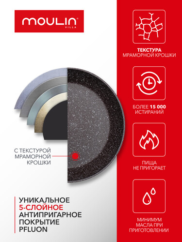 Купить Сковорода MoulinVilla Brownstone BST-26-I  9198485. Характеристики, отзывы и цены в Донецке