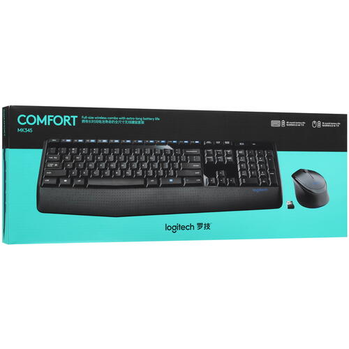 Купить Клавиатура+мышь беспроводная   Logitech MK345 черный  5074611. Характеристики, отзывы и цены в Донецке