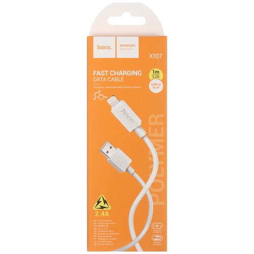 Купить Кабель круглый Hoco Lightning 8-pin - USB 2.0 Type-A белый 1 м  5475116. Характеристики, отзывы и цены в Донецке