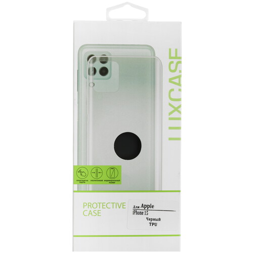 Купить Накладка  LuxCase для Apple iPhone 15 черный  5637316. Характеристики, отзывы и цены в Донецке