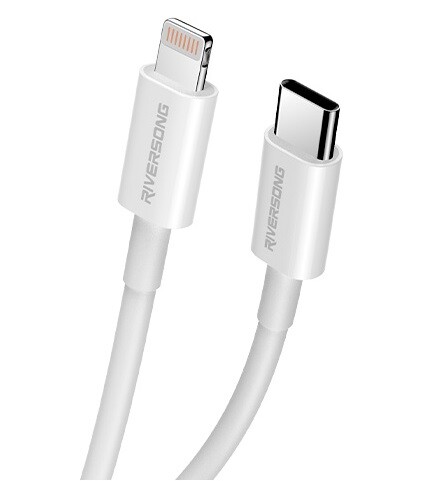 Купить Кабель круглый RIVERSONG Lightning 8-pin - USB Type-C серый 1 м  5489959. Характеристики, отзывы и цены в Донецке