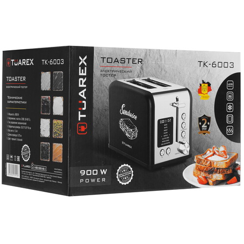 Купить Тостер Tuarex TK-6003 черный  9034352. Характеристики, отзывы и цены в Донецке