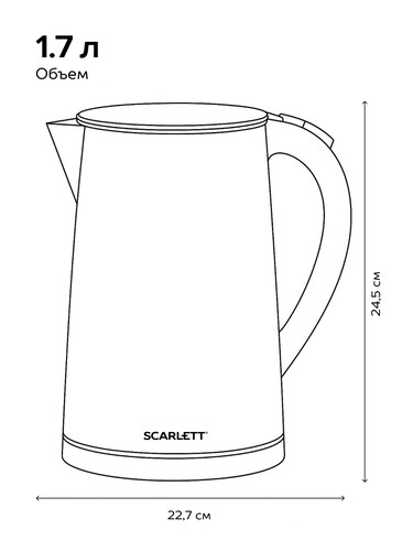Купить Электрочайник Scarlett SC-EK21S66 черный  9268023. Характеристики, отзывы и цены в Донецке