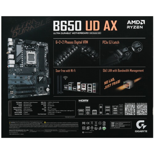 Купить Материнская плата GIGABYTE B650 UD AX  5615150. Характеристики, отзывы и цены в Донецке