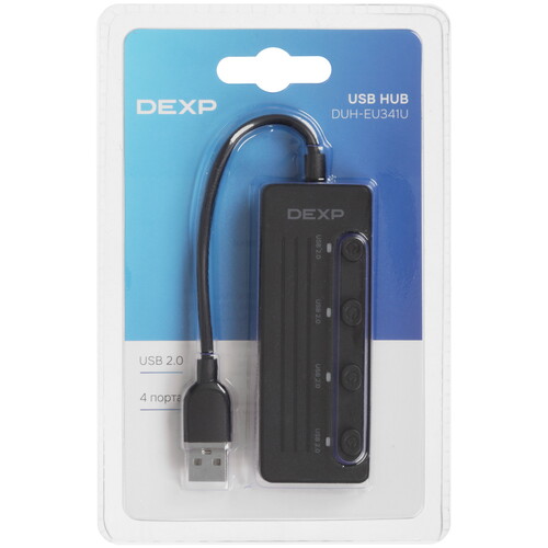 Купить USB-разветвитель DEXP EU-341U  9265518. Характеристики, отзывы и цены в Донецке