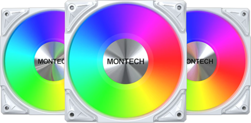 Купить Комплект вентиляторов Montech METAL PRO 12 ARGB PWM [MPAW3P] белый  5620669. Характеристики, отзывы и цены в Донецке