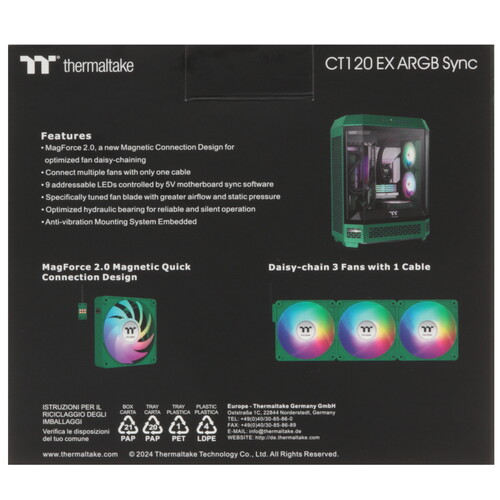 Купить Комплект вентиляторов Thermaltake CT120 EX ARGB Sync  5608985. Характеристики, отзывы и цены в Донецке