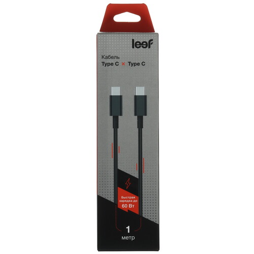 Купить Кабель круглый Leef USB Type-C - USB Type-C черный 1 м  5608604. Характеристики, отзывы и цены в Донецке