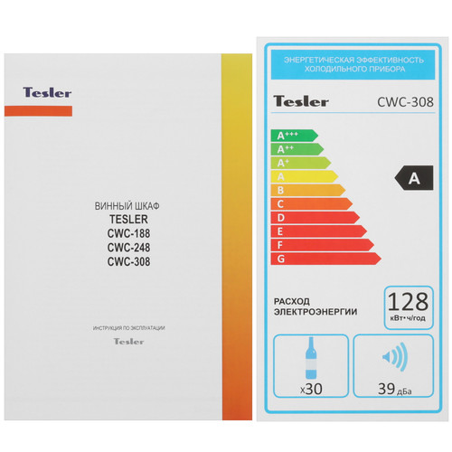 Купить Винный шкаф Tesler CWC-308 LD черный  9372476. Характеристики, отзывы и цены в Донецке