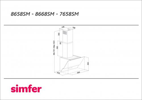 Купить Вытяжка наклонная Simfer 8658SM черный  1115528. Характеристики, отзывы и цены в Донецке