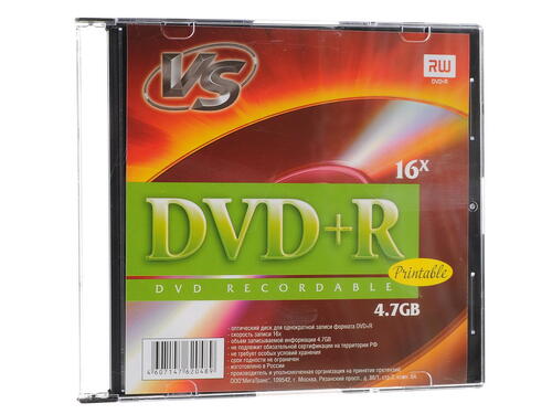Купить DVD-диск VS DVD+R, 4.7 ГБ, Slim Case, 16x, 1 шт  0128004. Характеристики, отзывы и цены в Донецке