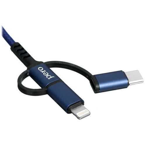 Купить Кабель круглый PERO Lightning 8-pin, micro USB, USB Type-C - USB 2.0 Type-A синий 2 м  5365890. Характеристики, отзывы и цены в Донецке