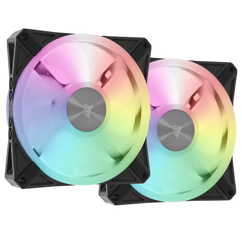 Купить Комплект вентиляторов Corsair iCUE QL140 RGB Dual Fan Kit with Lighting Node CORE [CO-9050100-WW] черный  4758626. Характеристики, отзывы и цены в Донецке