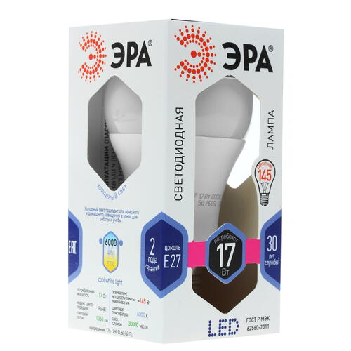 Купить Лампа светодиодная ЭРА LED E27/A60/17w/860  1235080. Характеристики, отзывы и цены в Донецке