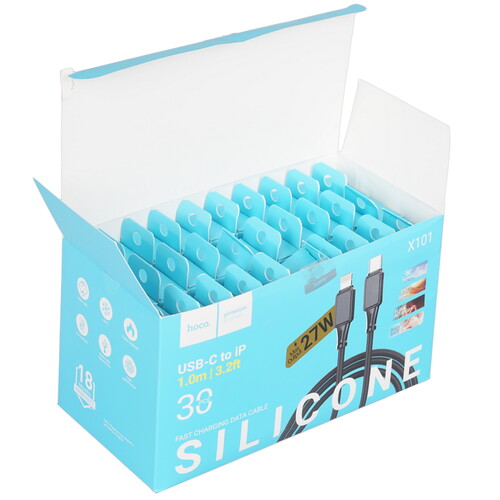 Купить Кабель круглый Hoco Lightning 8-pin - USB Type-C черный 1 м  9244486. Характеристики, отзывы и цены в Донецке