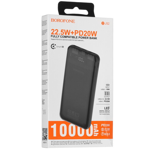 Купить Портативный аккумулятор Borofone BJ52 черный  5456238. Характеристики, отзывы и цены в Донецке