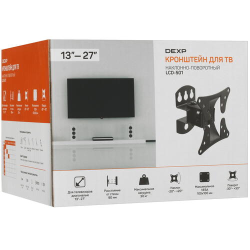 Купить Кронштейн для ТВ DEXP LCD-501 черный  5078168. Характеристики, отзывы и цены в Донецке