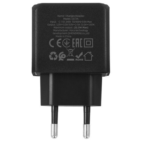 Купить Сетевое зарядное устройство Hoco CS17A черный  5609299. Характеристики, отзывы и цены в Донецке