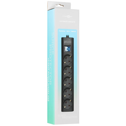 Купить Сетевой фильтр FinePower Aurora 519B черный  5434369. Характеристики, отзывы и цены в Донецке