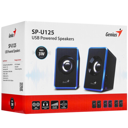 Купить Колонки Genius SP-125U черный  9140313. Характеристики, отзывы и цены в Донецке