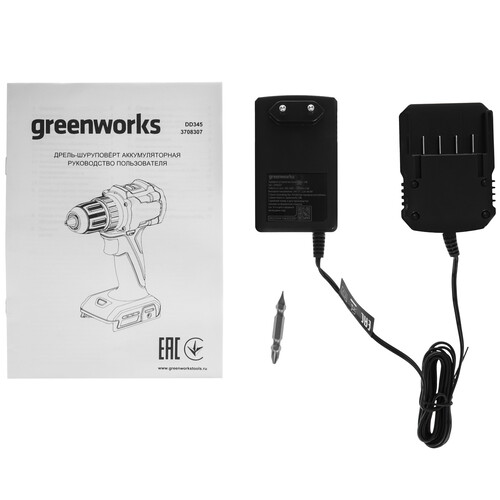 Купить Дрель-шуруповерт Greenworks DD345 24V  9305489. Характеристики, отзывы и цены в Донецке