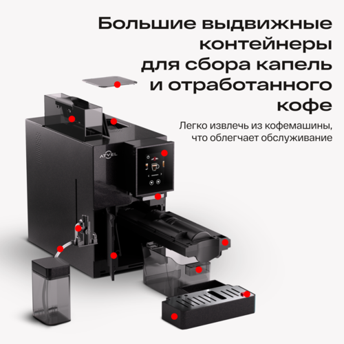 Купить Кофемашина автоматическая Atvel A6 черный  9290651. Характеристики, отзывы и цены в Донецке