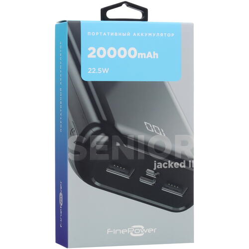 Купить Портативный аккумулятор FinePower Jacked II черный  5094745. Характеристики, отзывы и цены в Донецке