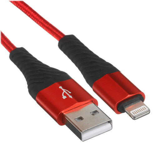 Купить Кабель круглый Hoco Lightning 8-pin - USB 2.0 Type-A красный 1 м  5475068. Характеристики, отзывы и цены в Донецке