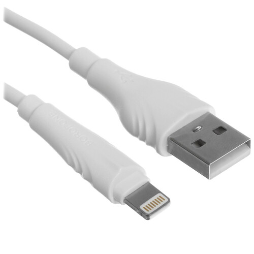 Купить Кабель круглый Borofone Lightning 8-pin - USB 2.0 Type-A белый 2 м  5475049. Характеристики, отзывы и цены в Донецке