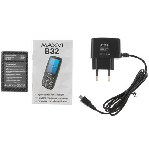 Купить Сотовый телефон Maxvi B32 черный  9945416. Характеристики, отзывы и цены в Донецке