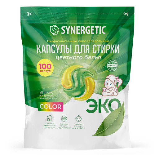 Купить Капсулы для стирки SYNERGETIC 109852  9350092. Характеристики, отзывы и цены в Донецке