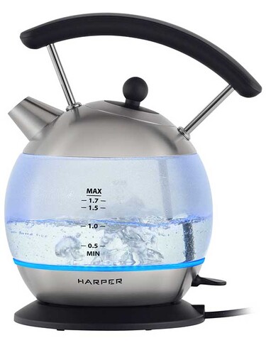 Купить Электрочайник HARPER HWK-GM01 серебристый  5331598. Характеристики, отзывы и цены в Донецке