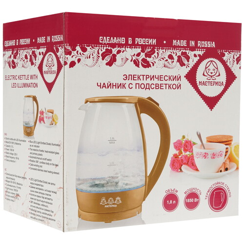 Купить Электрочайник Мастерица ЕК-1801G белый  8157390. Характеристики, отзывы и цены в Донецке