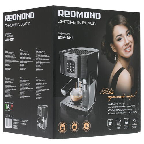 Купить Кофеварка рожковая Redmond RCM-1511 черный  1276600. Характеристики, отзывы и цены в Донецке