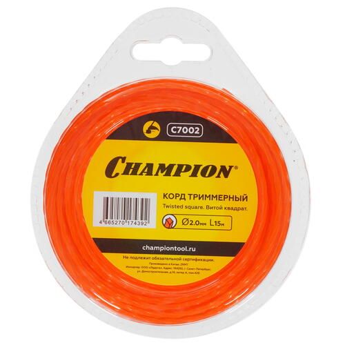 Купить Леска для триммеров Champion Twisted Square C7002  1216079. Характеристики, отзывы и цены в Донецке
