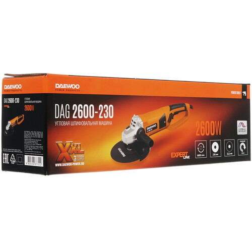 Купить Углошлифовальная машина (УШМ) Daewoo DAG 2600-230  1273578. Характеристики, отзывы и цены в Донецке