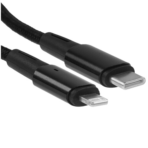 Купить Кабель круглый REXANT Lightning 8-pin - USB Type-C черный 1 м  5454263. Характеристики, отзывы и цены в Донецке