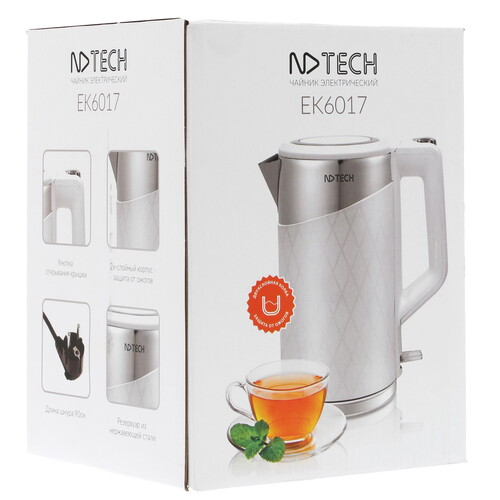 Купить Электрочайник NDTech EK6017 белый  8190950. Характеристики, отзывы и цены в Донецке