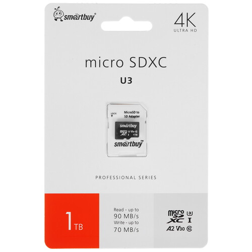 Купить Карта памяти Smartbuy microSDXC 1024 ГБ [SB1TBSDP01]  5485606. Характеристики, отзывы и цены в Донецке