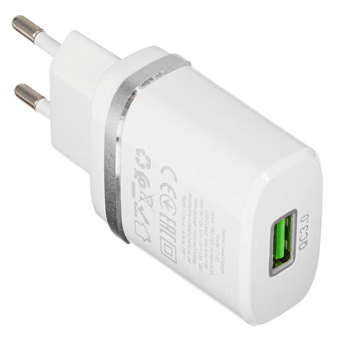 Купить Сетевое зарядное устройство Hoco C12Q Smart белый  5367553. Характеристики, отзывы и цены в Донецке