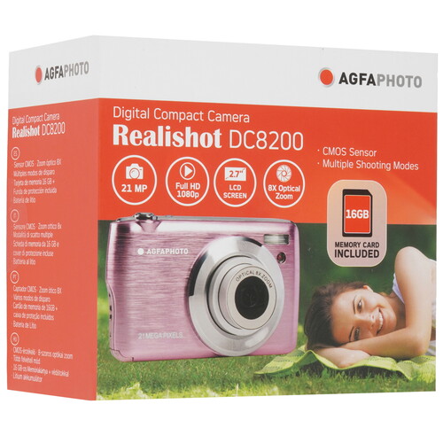 Купить Компактный фотоаппарат AgfaPhoto DC8200 розовый  5632395. Характеристики, отзывы и цены в Донецке