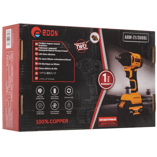 Купить Гайковерт EDON AAW-21/300BL  9236338. Характеристики, отзывы и цены в Донецке