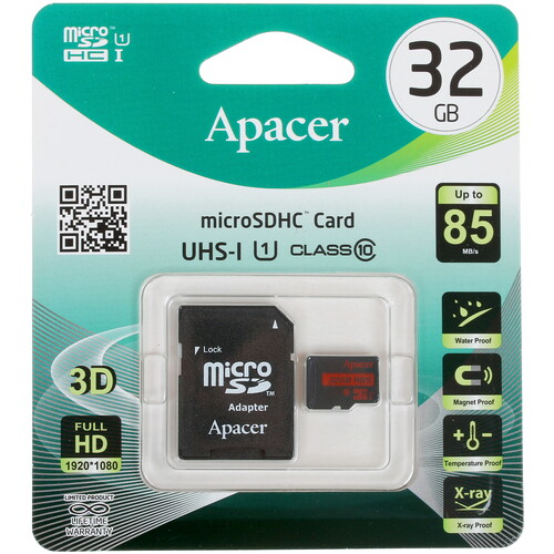 Купить Карта памяти Apacer microSDHC 32 ГБ [AP32GMCSH10U5-R]  1309801. Характеристики, отзывы и цены в Донецке