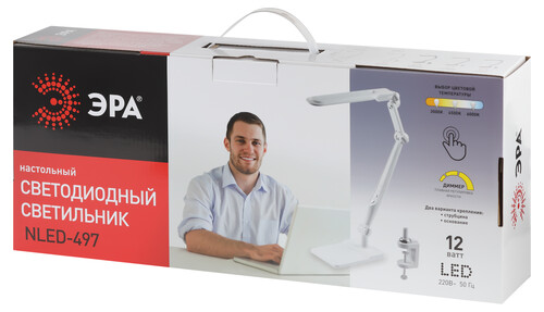 Купить Настольный светильник ЭРА NLED-497-12W-W белый  9039858. Характеристики, отзывы и цены в Донецке