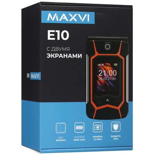 Купить Сотовый телефон Maxvi E10 красный/черный  9064668. Характеристики, отзывы и цены в Донецке