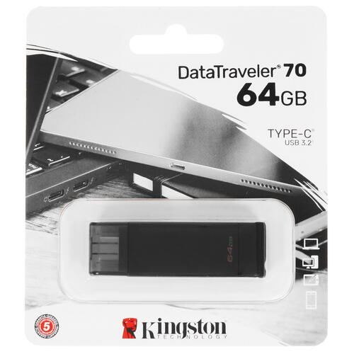 Купить Память OTG USB Flash 64 ГБ Kingston DataTraveler 70 [DT70/64GB]  5318749. Характеристики, отзывы и цены в Донецке
