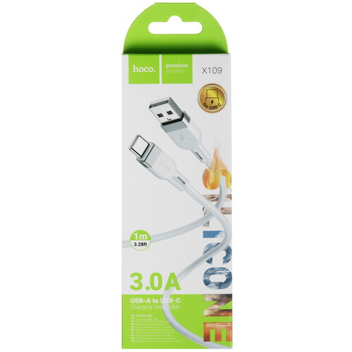 Купить Кабель круглый Hoco USB Type-C - USB 2.0 Type-A белый 1 м  9238066. Характеристики, отзывы и цены в Донецке