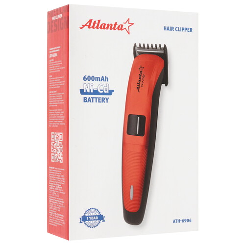 Купить Машинка для стрижки Atlanta ATH-6904 красный/черный  5304783. Характеристики, отзывы и цены в Донецке