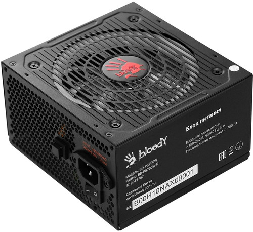 Купить Блок питания Bloody ATX 700W [BD-PS700W-R] черный  9368255. Характеристики, отзывы и цены в Донецке