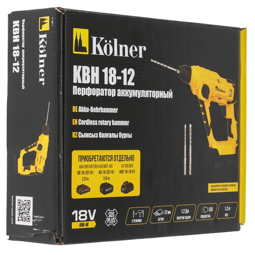 Купить Перфоратор KOLNER KBH 18-12  , Без ЗУ, Без АКБ  9257886. Характеристики, отзывы и цены в Донецке